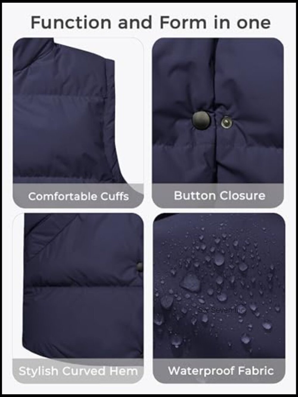 Women's Thicken Winter Puffer Vest Outerwear Warm Puffy Vest - Picture 5 of 6